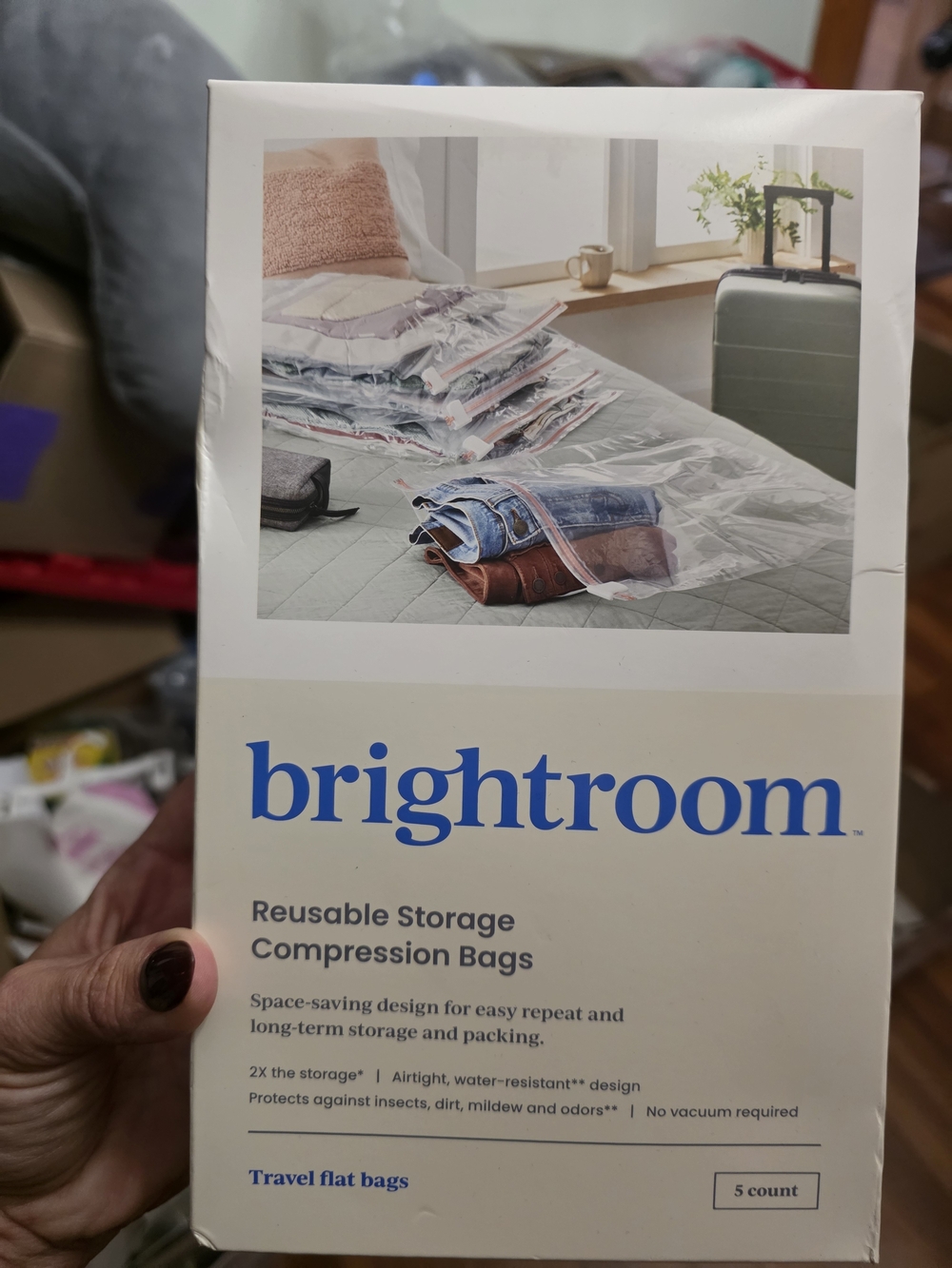 Brightroom Clear Reusable Compression Storage Bags - 5 Count